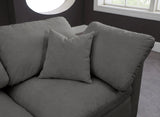 Plush Grey Velvet Standard Modular Down Filled Cloud-Like Comfort Overstuffed 140" Armless Sofa from Meridian - Luna Furniture