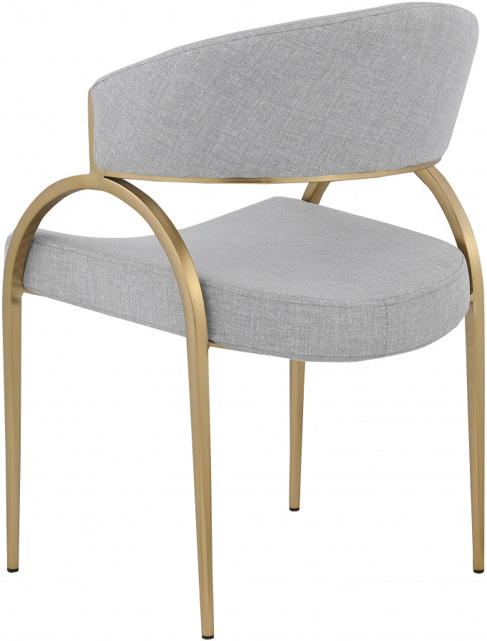 Privet Grey Linen Textured Dining Chair, Set of 2 from Meridian - Luna Furniture