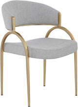 Privet Grey Linen Textured Dining Chair, Set of 2 from Meridian - Luna Furniture