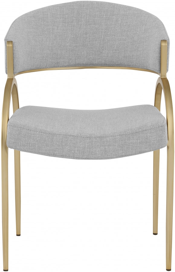 Privet Grey Linen Textured Dining Chair, Set of 2 from Meridian - Luna Furniture