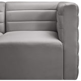 Quincy Grey Velvet Modular Cloud-Like Comfort Armless Chair from Meridian - Luna Furniture