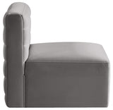 Quincy Grey Velvet Modular Cloud-Like Comfort Armless Chair from Meridian - Luna Furniture