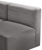 Quincy Grey Velvet Modular Cloud-Like Comfort Armless Chair from Meridian - Luna Furniture