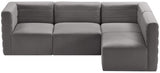 Quincy Grey Velvet Modular Cloud-Like Comfort Sectional from Meridian - Luna Furniture