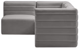 Quincy Grey Velvet Modular Cloud-Like Comfort Sectional from Meridian - Luna Furniture