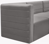 Quincy Grey Velvet Modular Cloud-Like Comfort Sectional from Meridian - Luna Furniture