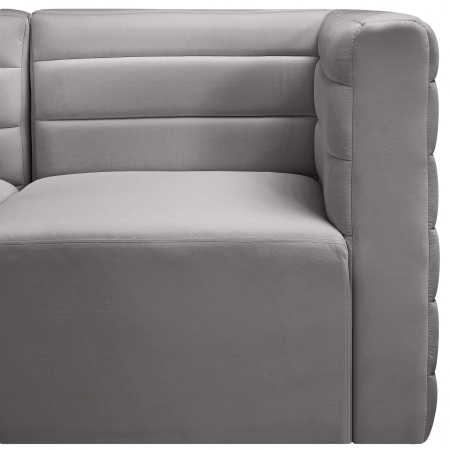 Quincy Grey Velvet Modular Cloud-Like Comfort Sectional from Meridian - Luna Furniture