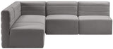 Quincy Grey Velvet Modular Cloud-Like Comfort Sectional from Meridian - Luna Furniture