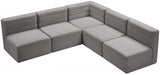 Quincy Grey Velvet Modular Cloud-Like Comfort Sectional from Meridian - Luna Furniture