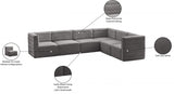 Quincy Grey Velvet Modular Cloud-Like Comfort Sectional from Meridian - Luna Furniture