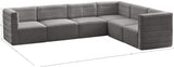 Quincy Grey Velvet Modular Cloud-Like Comfort Sectional from Meridian - Luna Furniture