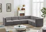 Quincy Grey Velvet Modular Cloud-Like Comfort Sectional from Meridian - Luna Furniture