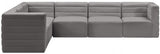 Quincy Grey Velvet Modular Cloud-Like Comfort Sectional from Meridian - Luna Furniture