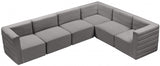 Quincy Grey Velvet Modular Cloud-Like Comfort Sectional from Meridian - Luna Furniture