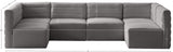 Quincy Grey Velvet Modular Cloud-Like Comfort Sectional from Meridian - Luna Furniture