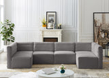 Quincy Grey Velvet Modular Cloud-Like Comfort Sectional from Meridian - Luna Furniture