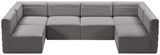 Quincy Grey Velvet Modular Cloud-Like Comfort Sectional from Meridian - Luna Furniture