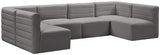 Quincy Grey Velvet Modular Cloud-Like Comfort Sectional from Meridian - Luna Furniture