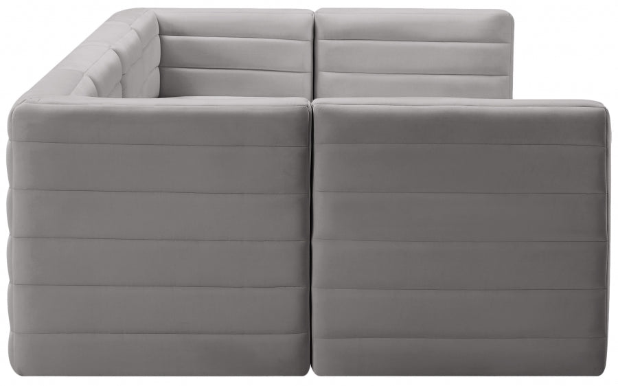 Quincy Grey Velvet Modular Cloud-Like Comfort Sectional from Meridian - Luna Furniture