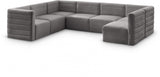 Quincy Grey Velvet Modular Cloud-Like Comfort Sectional from Meridian - Luna Furniture