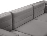 Quincy Grey Velvet Modular Cloud-Like Comfort Sectional from Meridian - Luna Furniture