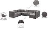 Quincy Grey Velvet Modular Cloud-Like Comfort Sectional from Meridian - Luna Furniture