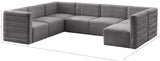 Quincy Grey Velvet Modular Cloud-Like Comfort Sectional from Meridian - Luna Furniture