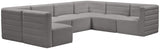 Quincy Grey Velvet Modular Cloud-Like Comfort Sectional from Meridian - Luna Furniture