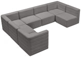 Quincy Grey Velvet Modular Cloud-Like Comfort Sectional from Meridian - Luna Furniture