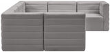 Quincy Grey Velvet Modular Cloud-Like Comfort Sectional from Meridian - Luna Furniture