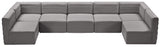 Quincy Grey Velvet Modular Cloud-Like Comfort Sectional from Meridian - Luna Furniture