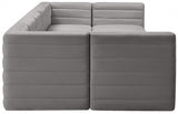 Quincy Grey Velvet Modular Cloud-Like Comfort Sectional from Meridian - Luna Furniture