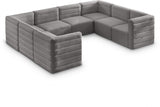 Quincy Grey Velvet Modular Cloud-Like Comfort Sectional from Meridian - Luna Furniture