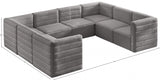 Quincy Grey Velvet Modular Cloud-Like Comfort Sectional from Meridian - Luna Furniture