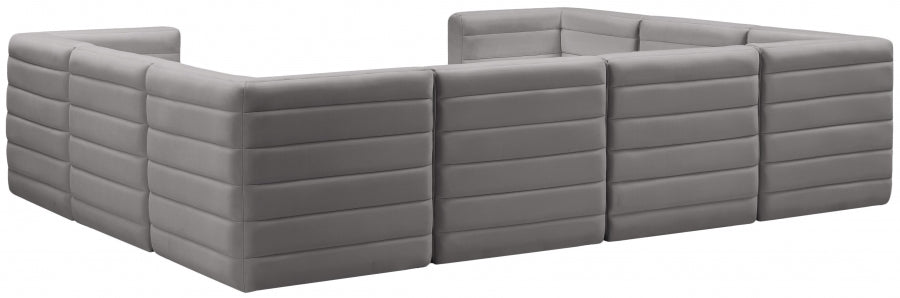 Quincy Grey Velvet Modular Cloud-Like Comfort Sectional from Meridian - Luna Furniture