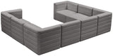 Quincy Grey Velvet Modular Cloud-Like Comfort Sectional from Meridian - Luna Furniture