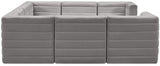 Quincy Grey Velvet Modular Cloud-Like Comfort Sectional from Meridian - Luna Furniture