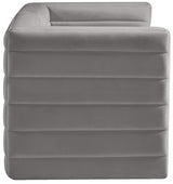 Quincy Grey Velvet Modular Cloud-Like Comfort Loveseat from Meridian - Luna Furniture