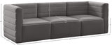 Quincy Grey Velvet Modular Cloud-Like Comfort Sofa from Meridian - Luna Furniture