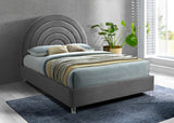 Rainbow Grey Velvet Full Bed from Meridian - Luna Furniture