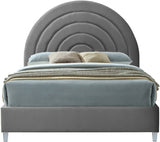 Rainbow Grey Velvet Full Bed from Meridian - Luna Furniture