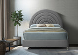 Rainbow Grey Velvet Full Bed from Meridian - Luna Furniture