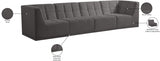 Relax Grey Velvet Modular 128" Sofa from Meridian - Luna Furniture