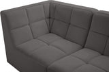 Relax Grey Velvet Modular 128" Sofa from Meridian - Luna Furniture