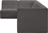 Relax Grey Velvet Modular Sectional from Meridian - Luna Furniture