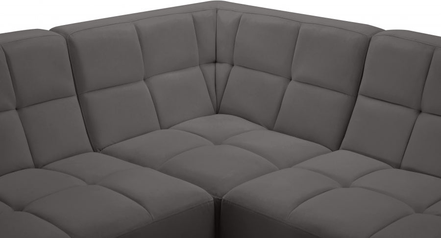 Relax Grey Velvet Modular Sectional from Meridian - Luna Furniture