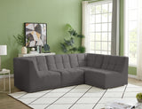 Relax Grey Velvet Modular Sectional from Meridian - Luna Furniture