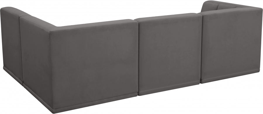 Relax Grey Velvet Modular Sectional from Meridian - Luna Furniture