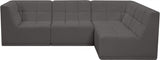 Relax Grey Velvet Modular Sectional from Meridian - Luna Furniture