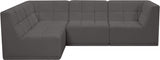 Relax Grey Velvet Modular Sectional from Meridian - Luna Furniture